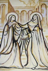 Catedral del Sagrado Corazón de Lomé. La Visitación (la visita de María a Isabel según el Evangelio de Lucas). Lomé, Togo