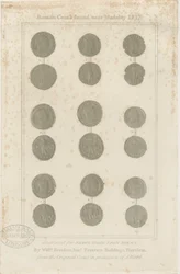 Madeley - Monedas romanas: grabado, nd [c 1817]