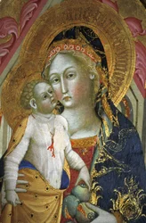 Madonna y niño, siglo XIV, museo Piersanti, Matelica, Marche, Italia