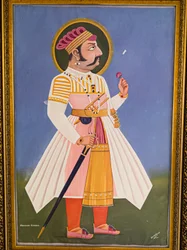 Maharajá Kumbha, Pintura, Fuerte de Mehrangarh, Jodhpur, Rajastán, India, Asia (foto)