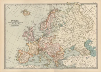 Mapa de Europa, c.1900 (grabado)