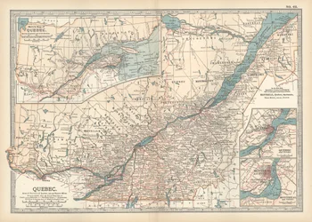 Mapa de Quebec, Canadá, c.1900 (grabado)