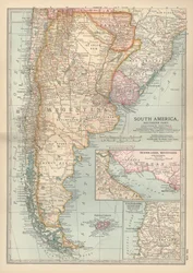 Mapa del sur de Sudamérica, c.1900 (grabado)