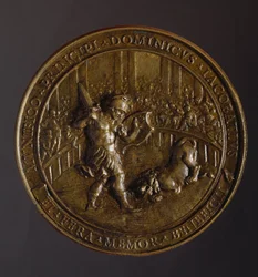 Medalla conmemorativa de la plaga que azotó Roma en los años 1656-1657