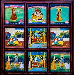 Pintura en miniatura, artes y oficios en Rajastán, Rajastán, India, Asia (foto)