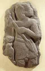 Dios de la tormenta moabita, Shihan antigua tierra de Moab, c.1100 a.C. (basalto)