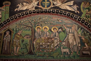 Mosaico del Antiguo Testamento "Sacrificio de Isaac". Basílica de San Vitale. Siglo VI, Rávena, Italia. UNESCO