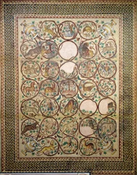 Mosaico de Quabr Hiram del suelo de la Nave Central de la Iglesia de San Cristóbal, 575