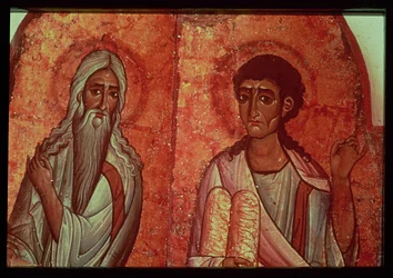 Moisés con las Tablas de la Ley, siglo VI (fresco)