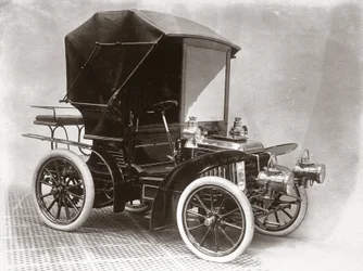 Coche de motor en el stand de C S Rolls & Co, Agricultural Hall, Londres