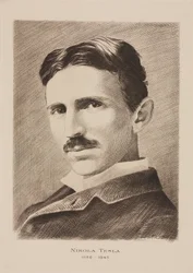 Nikola Tesla, ingeniero, físico e inventor serbio nacido en Croacia, c. 1885