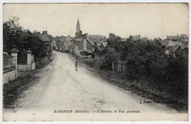 Normandía, Mancha (50): vista de la ciudad de Barenton - Postal de 1910