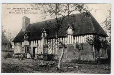 Normandía, Orne, Les Champeaux: vista de la granja de Ronceray, hogar de Charlotte Corday