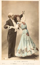 Tarjeta postal antigua/Danza volcada/Angele Heraud