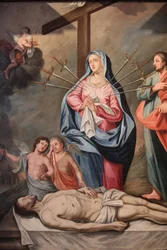 Iglesia de Nuestra Señora de la Asunción. Los siete dolores de María. Cordon, Francia