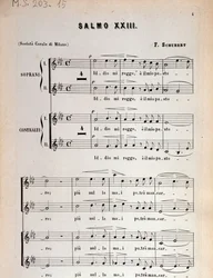 Página de la partitura del Salmo 23, op 132, D 706 de Franz Schubert