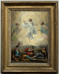 Iglesia parroquial (Parochiekerk Sint-Amandus en Sint-Blasius). Pintura. Transfiguración de Jesús. Anónimo.
