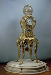 Reloj astronómico Passament hecho por Jacques Caffieri (1678-1755) para Luis XV de Francia