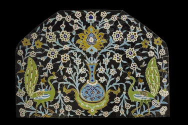Panel con pavo real. Irán, Isfahán (?)