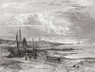 Penzance, Cornwall, Inglaterra a finales del siglo XIX, de 