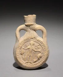 Frasco de peregrino con San Menas, 500-700