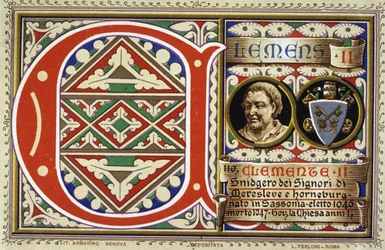 Papa Clemente II (1046-1047). Cromolitografía de 1903.