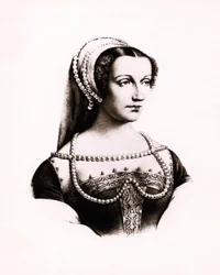 Retrato de Claude de France (1490-1524) Reina de Francia, grabado, sd.