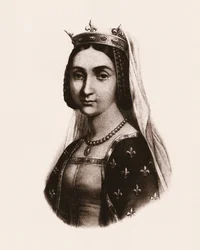 Retrato de Juana de Francia o Valois (1464-1505) Reina de Francia. grabado