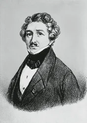 Retrato de Louis-Jacques-Mandé Daguerre (1787-1851), artista, físico y químico francés, reconocido por su invención del procedimiento fotográfico del daguerrotipo