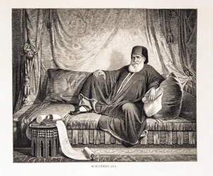 Retrato de Mehemet Ali (1769-1849) Vice Rey de Egipto Ilustración del Atlas de Egipto