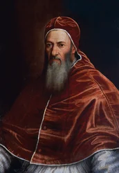 Retrato del Papa Julio III (1487-1555), pintura atribuida a Scipione Pulzone (1544-1598)