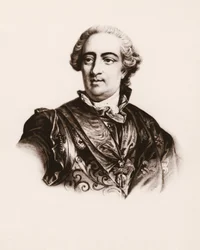 Retrato del rey de Francia Luis XV (1710-1774) Grabado del siglo XIX
