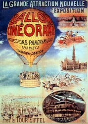 Cartel La gran atracción nueva exhibición cerca de la Torre Eiffel Ballon Cineorma