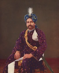 Príncipe Sher Zaman Nacido en 1881 ; Príncipe y primer hijo de Rasul Khan ; Foto tomada a principios de 1900 ; Junagadh ; Gujarat ; India