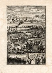 Procesión con laudistas, París, c.1650 (grabado)