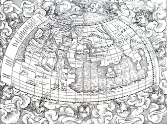 Mapa del mundo conocido entonces de Ptolomeo de Alejandría
