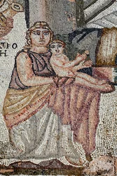 Representación del recién nacido Aquiles con su nodriza, Anatrophe (detalle)