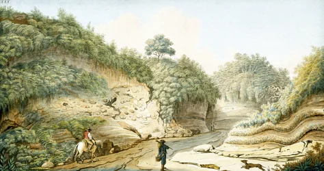 Camino que lleva de la Gruta de Pausilipo a Pianura, Reino de Nápoles, c 1767