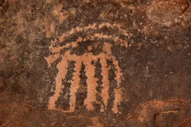 Arte rupestre, Prehistoria: Grabado de un antílope Oryx en el macizo de Uweinat, Egipto. (Periodo de 8000 a 3000 años a.C.). Fotografía