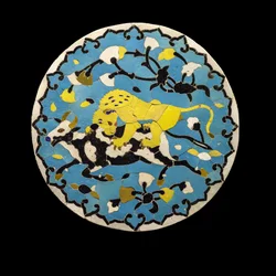 Rondeau de animales luchando. Irán, Kerman (?)