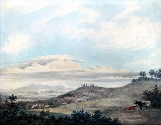 Paisaje rural y estudio de nubes de Luke Howard, c 1808-1811