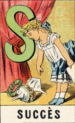 S: Éxito - Grabado extraído de ABCD de las niñas. Pellerin & Cie, impresor-editor, Epinal, hacia 1890. Serie A.