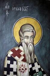 San Herodión Fresco bizantino del monasterio de Agios Ioannis Lampadistis, San Juan Lampadistis siglo XI Chipre Iglesias pintadas sitio UNESCO Troodos, Chipre