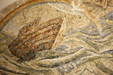 Abadía basílica de Saint-Maurice. Mosaico de Madeleine Diener: El arca de Noé, Saint-Maurice, Suiza
