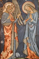Iglesia protestante de Saint-Pierre-le-Jeune, fresco, Estrasburgo, Francia.