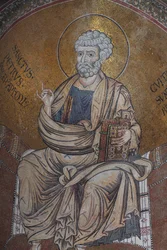 Mosaico de San Pedro dentro de la catedral Santa Maria Nuova siglo XII Monreale, Sicilia