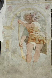 Iglesia de San Stefano a Gleris, fresco de San Cristóforo, San Vito al Tagliamento, Friuli Italia