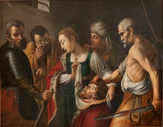 Salomón sosteniendo la cabeza de San Juan Bautista. G. Seghers, principios del siglo XVII (óleo sobre lienzo)
