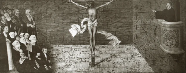 Escena de la vida del reformador protestante Martín Lutero