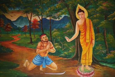 Escena de la vida del Buda, Vientián, Laos